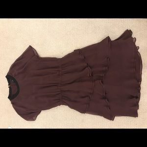 Ruffled Maroon Madewell dress
